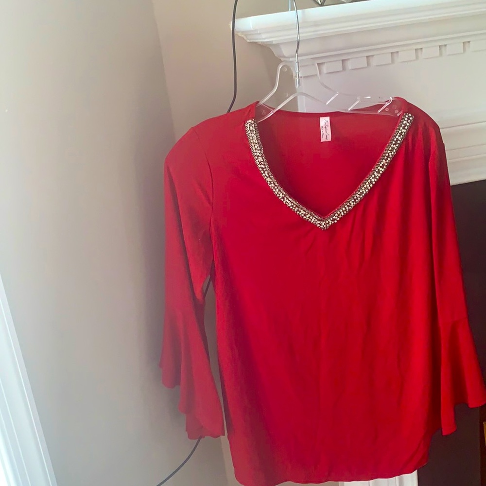 Red shirt perfect for Christmas party!